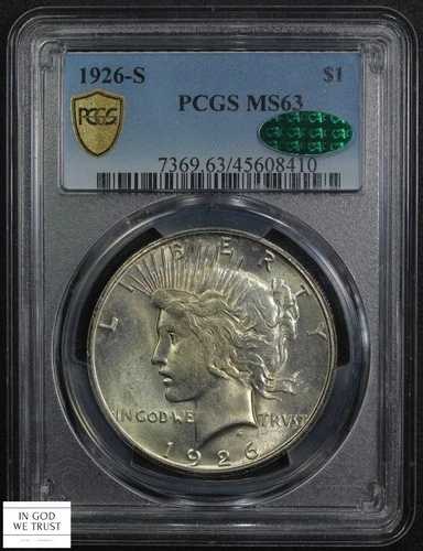 1926年 Sピース銀貨 $1 PCGS MS 63 CAC