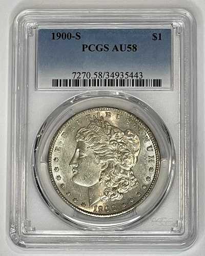 1900年代 モルガン銀貨 $1 PCGS AU58 ~ より良い日付 ~ 送料無料|WORLD RESOURCE【QUEEN店】
