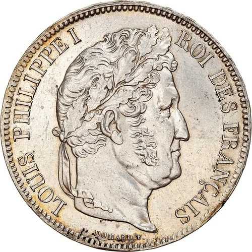 [#879994] コイン、フランス、ルイ フィリップ、5 フラン、1834 年、リール、オーストラリア (55-58)、銀 64,735円