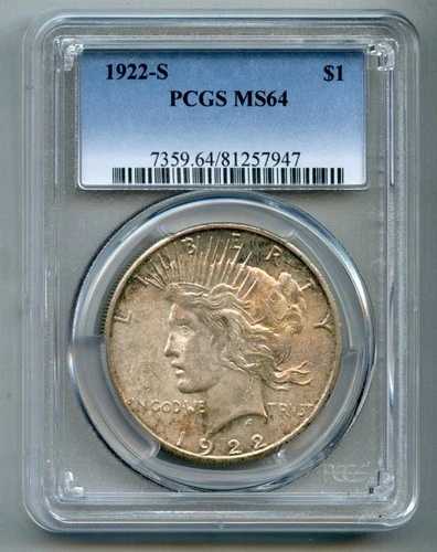 1922年 Sピース銀貨 PCGS MS 64｜WORLD RESOURCE【QUEEN店】