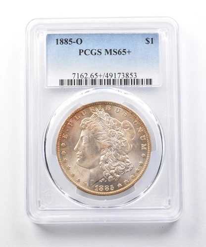 1885-O モルガン銀貨 MS65+ PCGS ペリフェラルトーン *3890|WORLD RESOURCE【QUEEN店】