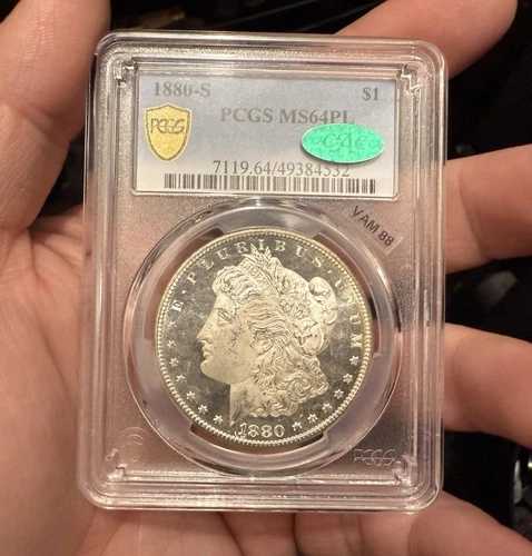 1880年代 モルガン銀貨 PCGS MS64PL CAC VAM 88 PQ+
