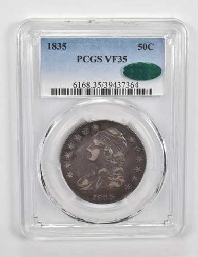 VF35 1835年 キャップドバスト ハーフダラー - CAC - PCGSグレード *0330|WORLD RESOURCE【QUEEN店】