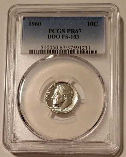 1960年 ルーズベルト ダイム DDO バラエティ FS-103 プルーフ PR67 PCGS