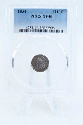 1834-P PCGS XF40 キャップドバスト ハーフダイム ビジネスストライク|WORLD RESOURCE【QUEEN店】