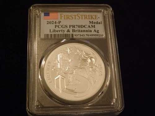 2024-P リバティ&ブリタニアメダル ファーストストライク PCGS PR 70|WORLD RESOURCE【QUEEN店】