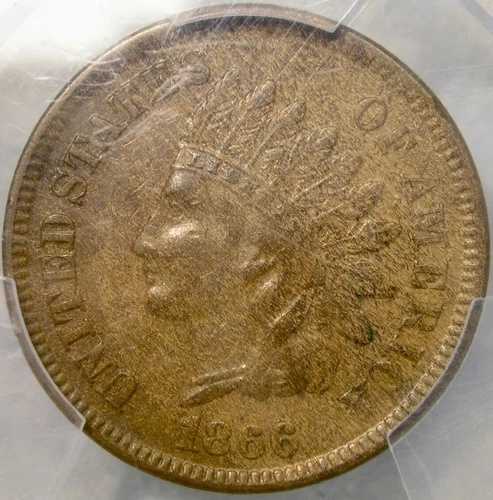 1866/1?6 MPD インディアンヘッド セント/ペニー 希少 再打ち抜き 日付入り SNOW#2/FS-301 PCGS AU 50｜WORLD RESOURCE【QUEEN店】 84,095円