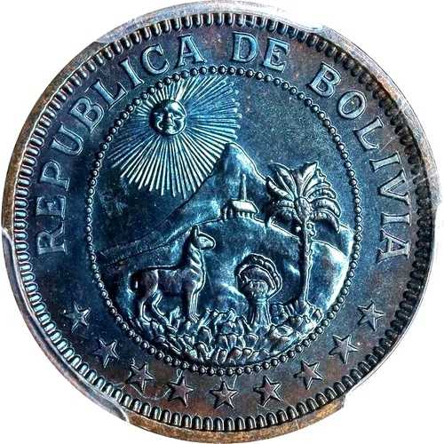 1951年 KN ボリビア ボリビアーノ、PCGS SP 65、魅力的な色調、スペシメンプルーフ｜WORLD RESOURCE【QUEEN店】