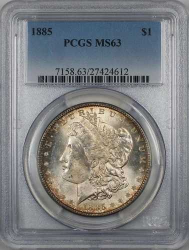 1885年 モルガン シルバードル 1ドルコイン PCGS MS-63 トーン (7E)|WORLD RESOURCE【QUEEN店】
