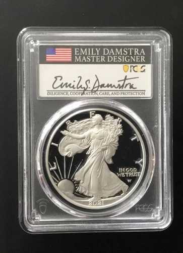 2021 W $1 プルーフ シルバー イーグル タイプ2 PCGS PR70 DCAM ファーストストライク ダムストラ サイン入り|WORLD RESOURCE【QUEEN店】