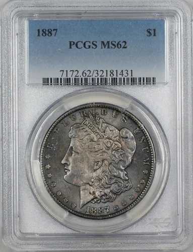 1887年 モルガン銀貨 $1 PCGS MS-62 トーン（良質コイン）（3i）｜WORLD RESOURCE【QUEEN店】
