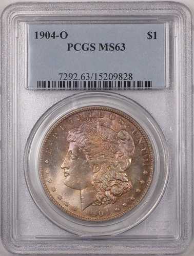1904-O モルガン シルバー ダラー 1ドル コイン PCGS MS-63 トーン (BR-26 A)
