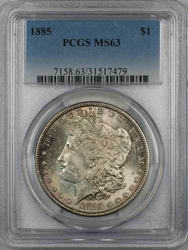 1885年 モルガン銀貨 1ドル PCGS MS-63 軽いトーン（良質コイン）（7C）