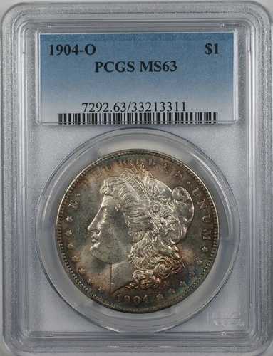 1904-O モルガン銀貨 1ドル硬貨 PCGS MS 63 (トーン 12-C)