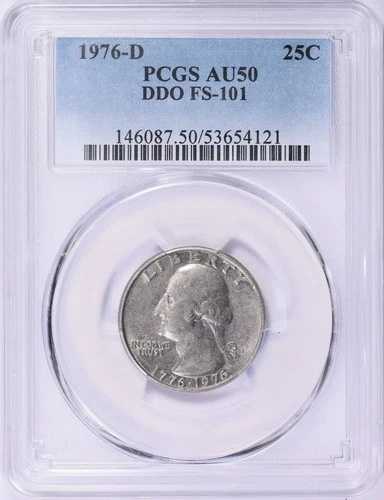 1976年 D ワシントン クォーター DDO FS 101 PCGS AU50 84,700円