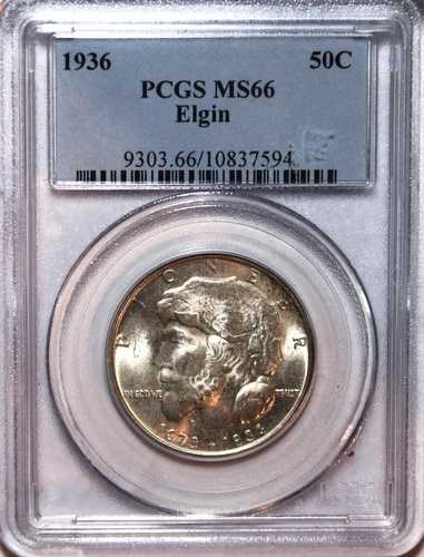 1936年 PCGS MS66 エルジン記念ハーフドル - #9323D