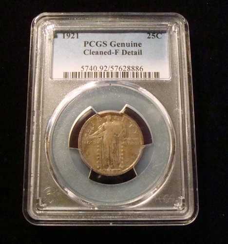 1921年 スタンディングリバティクォーター PCGS 細部まで精巧に仕上げ