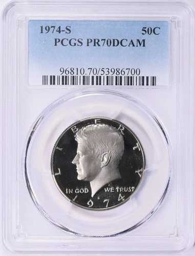 1974-S PR70DCAM PCGS ケネディ ハーフダラー「スーパージェム」MB 5484