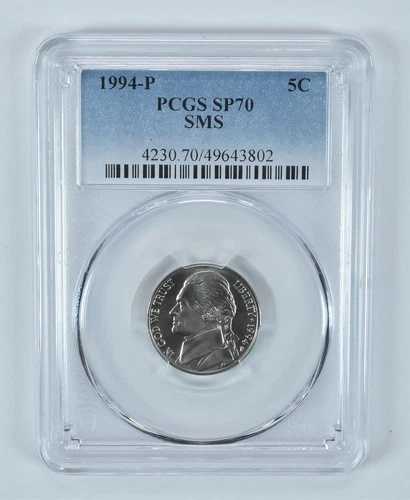 1994-P ジェファーソン ニッケル SMS SP70 PCGS ブルーラベル