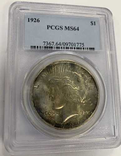 1926年ピースシルバードル ~ PCGS MS64 ~ 素晴らしいコイン ~ より良い日付 ~ トーン