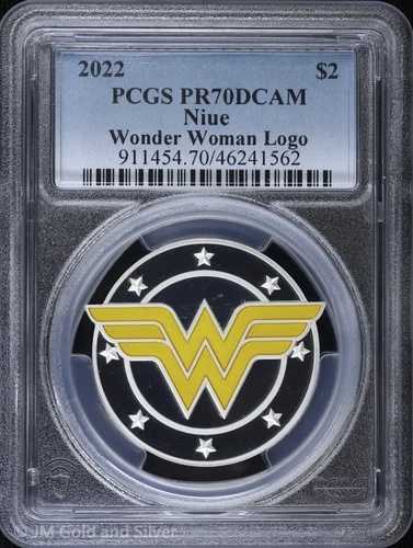 2022年 ニウエ 1オンス シルバー プルーフ ワンダーウーマン ロゴ PCGS PR 70 DCAM 84,700円