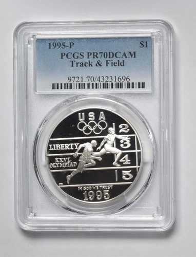 PR70 1995年 P オリンピック - 陸上競技記念 $1 PCGS ブルーラベル 84,700円