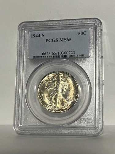 1944-S ウォーキング・リバティ・ハーフダラー PCGS MS-65（トーンあり）