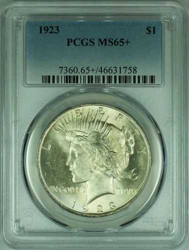1923年 ピースシルバードル S$1 コイン PCGS MS-65+ (37)