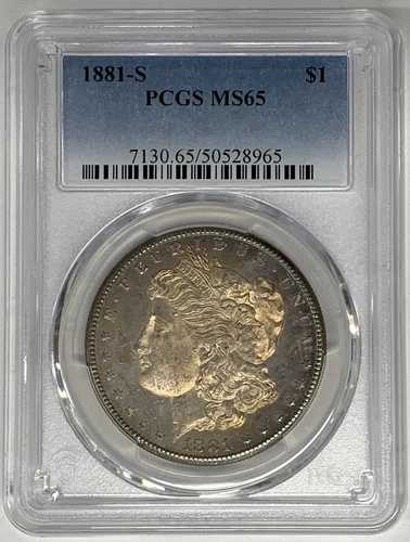 1881-S モルガン銀貨 トーン PCGS MS 65 (40) K