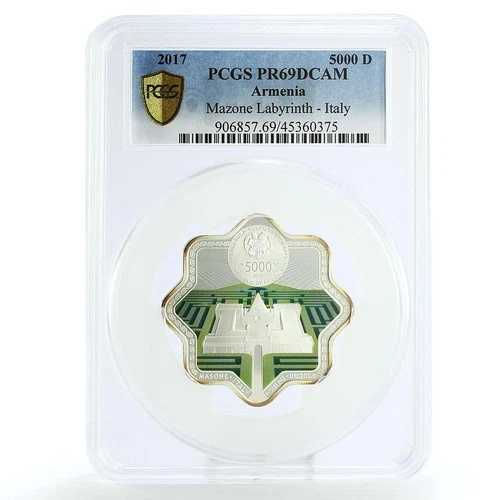 アルメニア 5000ドラム イタリア マゾーネ ラビリンス アーキテクチャー PR69 PCGS 銀貨 2017