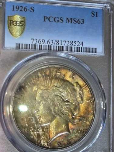 1926年 S $1 ピースダラー PCGS MS63 トーン