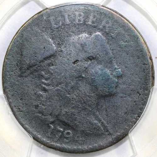 1794 1セント S-44 1794年リバティキャップラージセントの頭部 PCGS VG 詳細ダメージあり