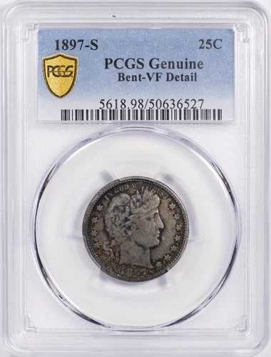 1897 S バーバー クォーター 25 セント PCGS VF 詳細