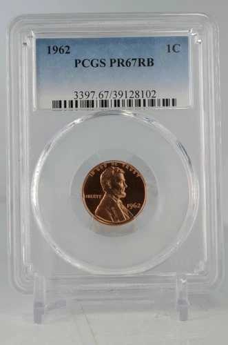 PR67RB 1962年 PCGS グレードプルーフ リンカーン記念セント 未流通コイン 赤茶色
