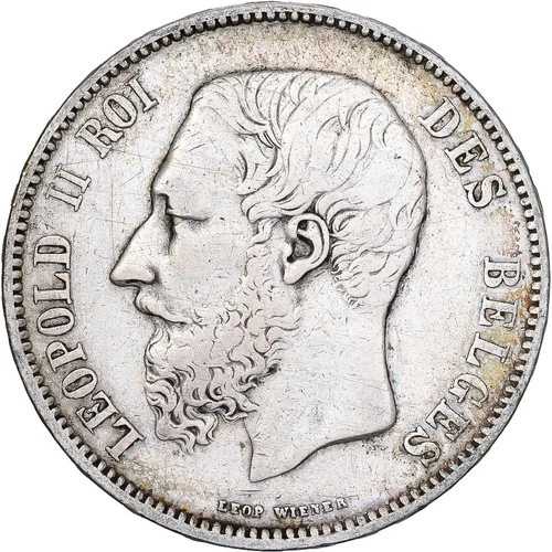 [#1166953] ベルギー、レオポルド2世、5フラン、5フランク、1866年、銀貨、VF(30-35)、KM:2