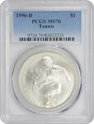 1996-D テニスオリンピック記念銀貨 MS70 PCGS ミントステート 70 102,850円