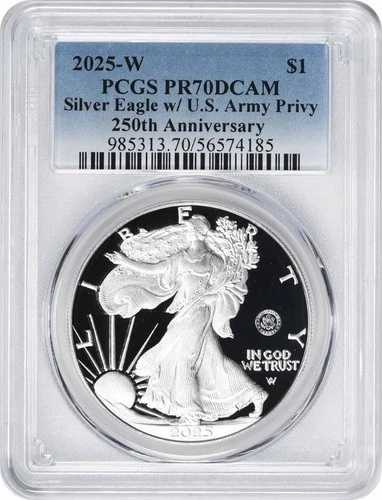 2025-W 1ドル アメリカン シルバー イーグル アメリカ陸軍 吏員 250周年記念 PR70DCAM PCGS｜WORLD RESOURCE【QUEEN店】