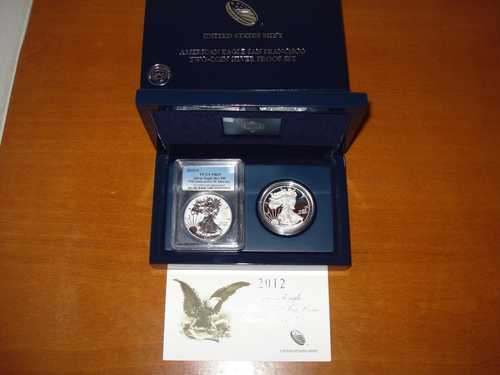 2012年 アメリカンイーグル サンフランシスコ造幣局 シルバーコイン2枚プルーフセット PCGS PR69