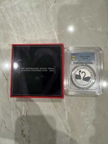 2022年 オーストラリア ブラックスワン 1オンス シルバー プルーフ カラーコイン PCGS グレード MS70 トップ P