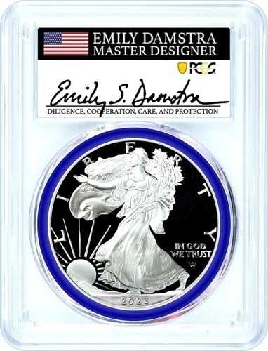 2023 W プルーフ シルバー イーグル PCGS PR70 アドバンスリリース ミント デザイナー ダムストラ