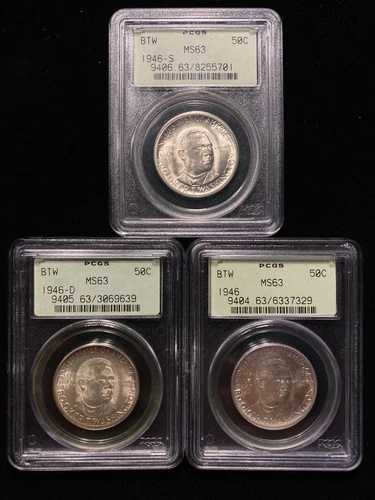 1946年 PDS ブッカー・T・ワシントン ハーフダラーセット 50セント PCGS MS63 記念宝石 OGH 103,455円