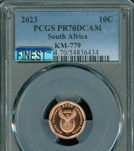 2023年 南アフリカ 10セント PCGS PR70 DCAM MAC SOLO FINEST SPOTLESS 1,000枚 鋳造