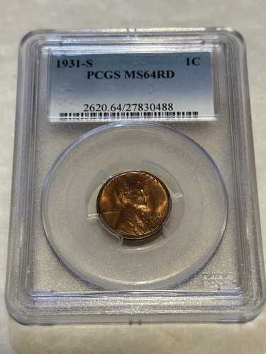 1931-S PCGS MS64RD 1C リンカーン・セント・ペニー レッド!! PQ!! 大変魅力的!! #0488
