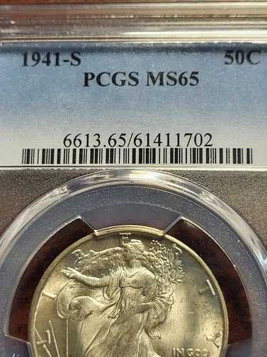 1941年 S ウォーキング・リバティ シルバー ハーフドル、PCGS MS65 inv01 g11