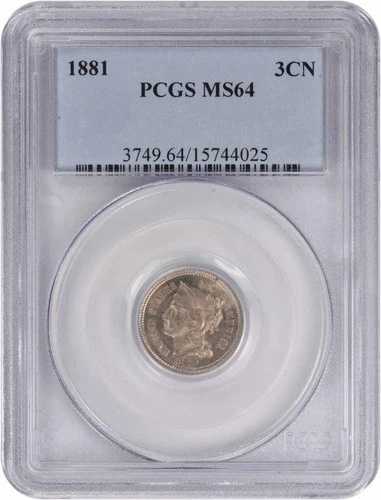 1881年 3セントニッケル MS64 PCGS｜WORLD RESOURCE【QUEEN店】