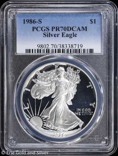 1986-S 1ドル プルーフ アメリカン シルバー イーグル PCGS PR 70 DCAM｜WORLD RESOURCE【QUEEN店】