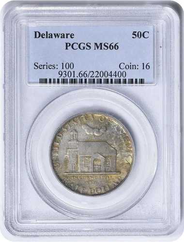 1936年デラウェア記念銀貨ハーフ MS66 PCGS