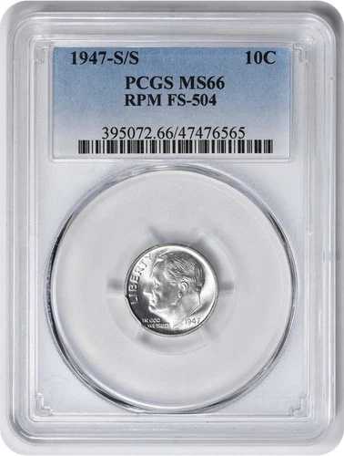 1947年S/SルーズベルトダイムRPM FS-504 MS66 PCGS