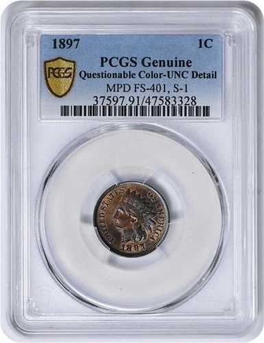 1897年インディアンセント1インチスロート FS-401 S-1 EF 未認定 #245 104,060円