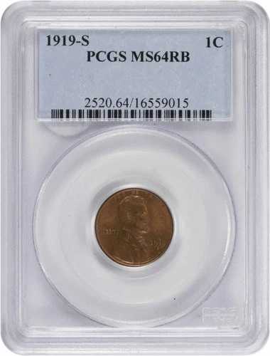 1919-S リンカーン セント MS64RB PCGS